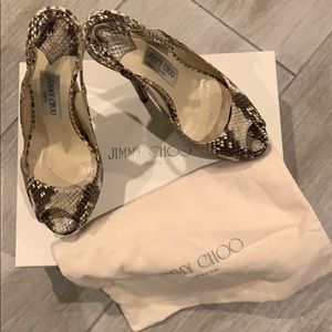 Jimmy Choo vita peep toe slingback - snake skin